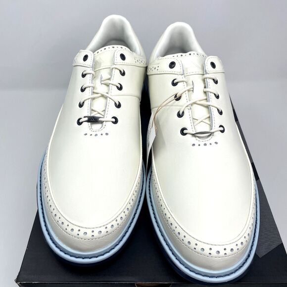 Adidas Boost MC 80 Leather Golf Shoes Men’s Off White Blue Comfort ID4749 NEW - Picture 4 of 10